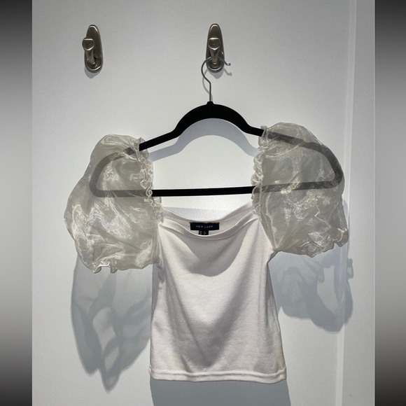 ASOS White Organza Sleeve top - Picture 5 of 8